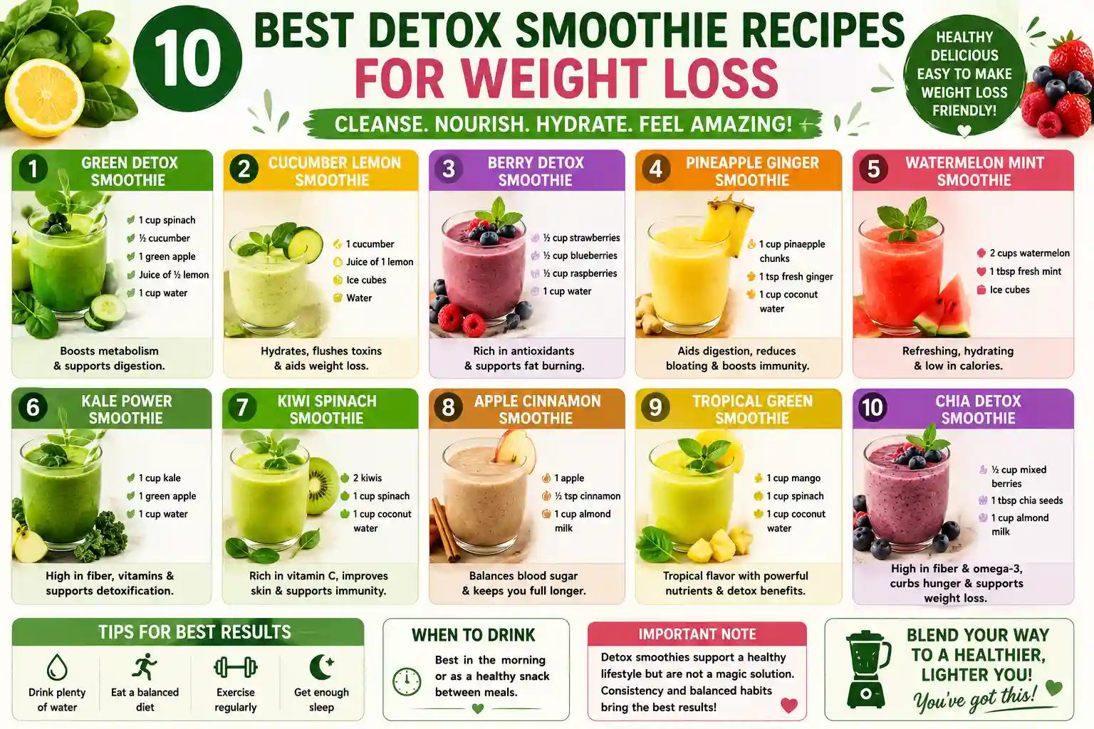 10 best detox smoothie recipes for weight loss