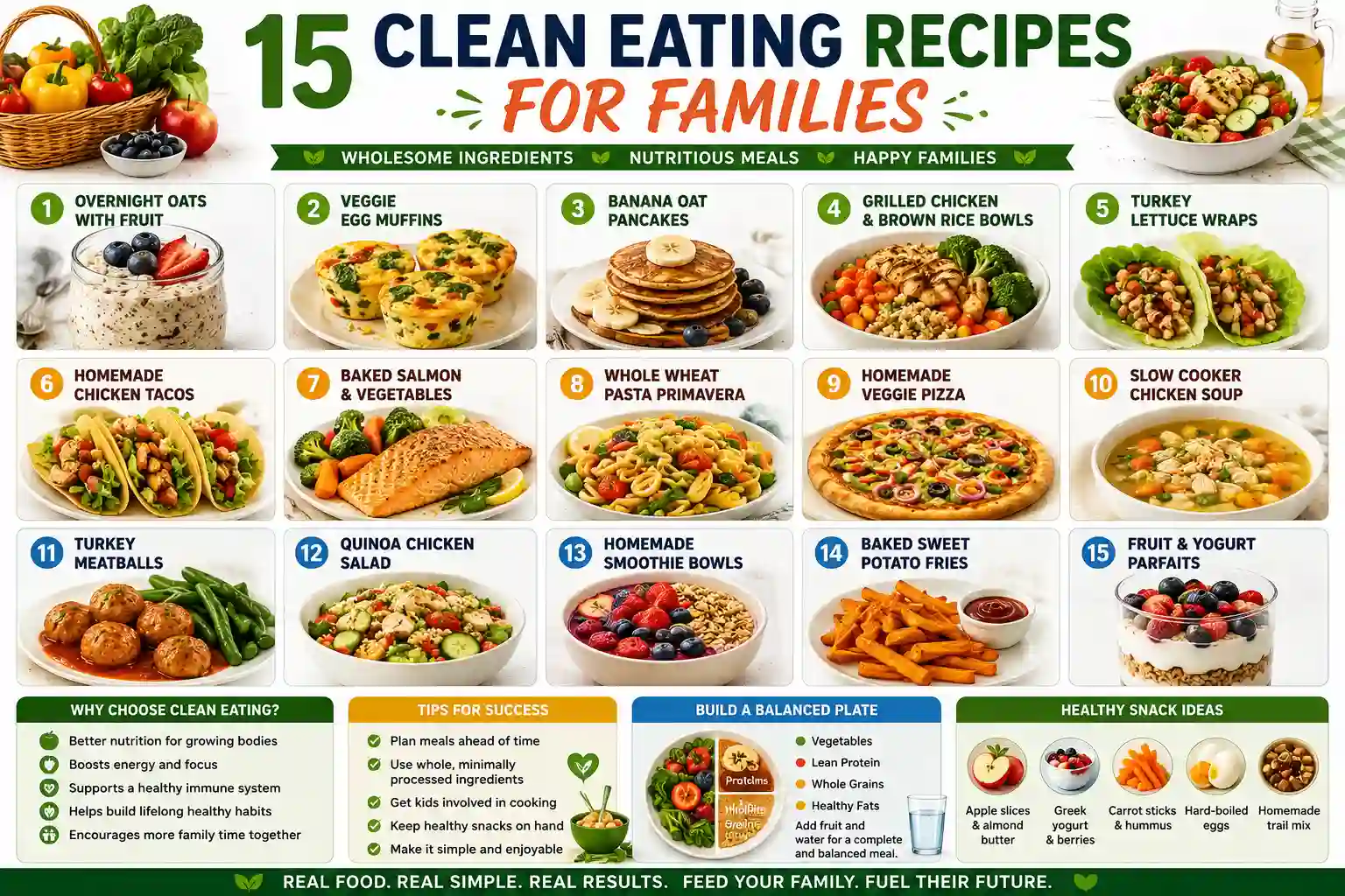 15 clean eating recipes for families