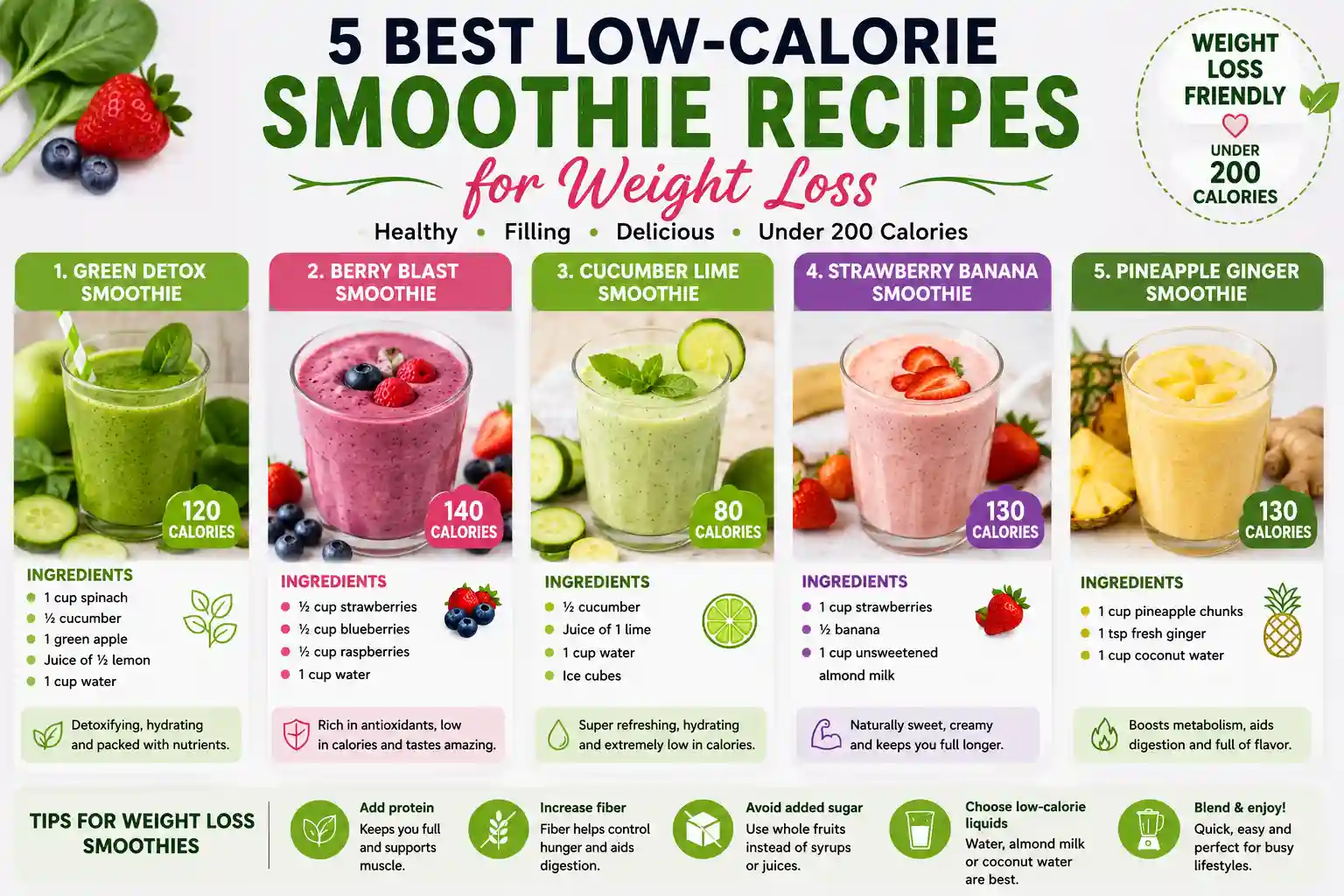 5 best low-calorie smoothie recipes for weight loss