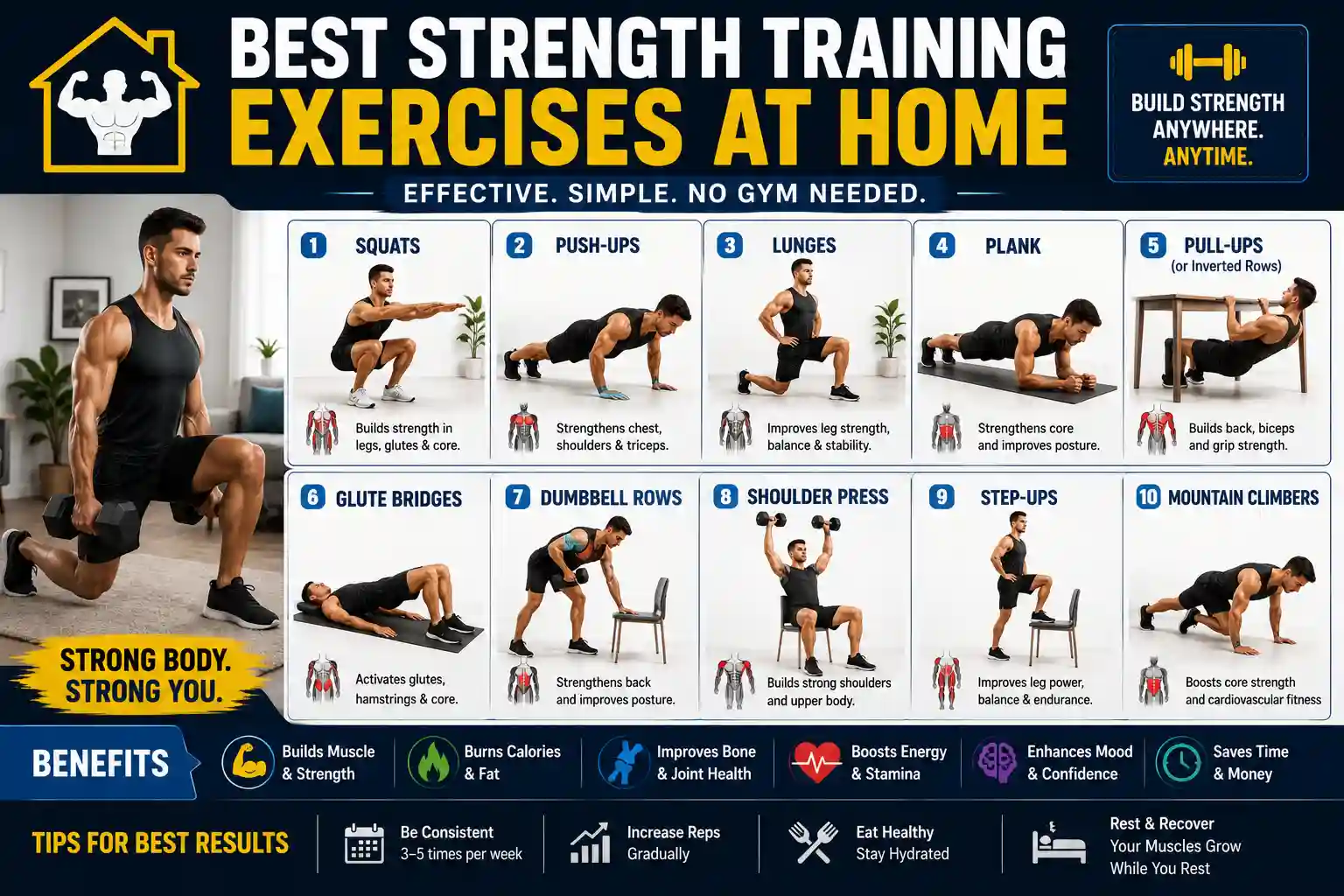 best strength training exercises at home