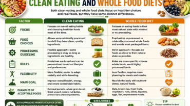 key differences between clean eating and whole food diets