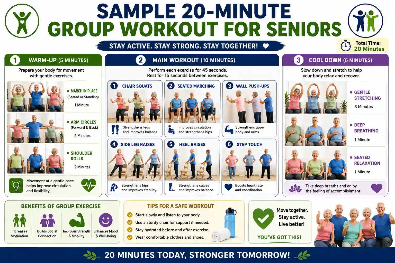 sample 20 minute group workout for seniors
