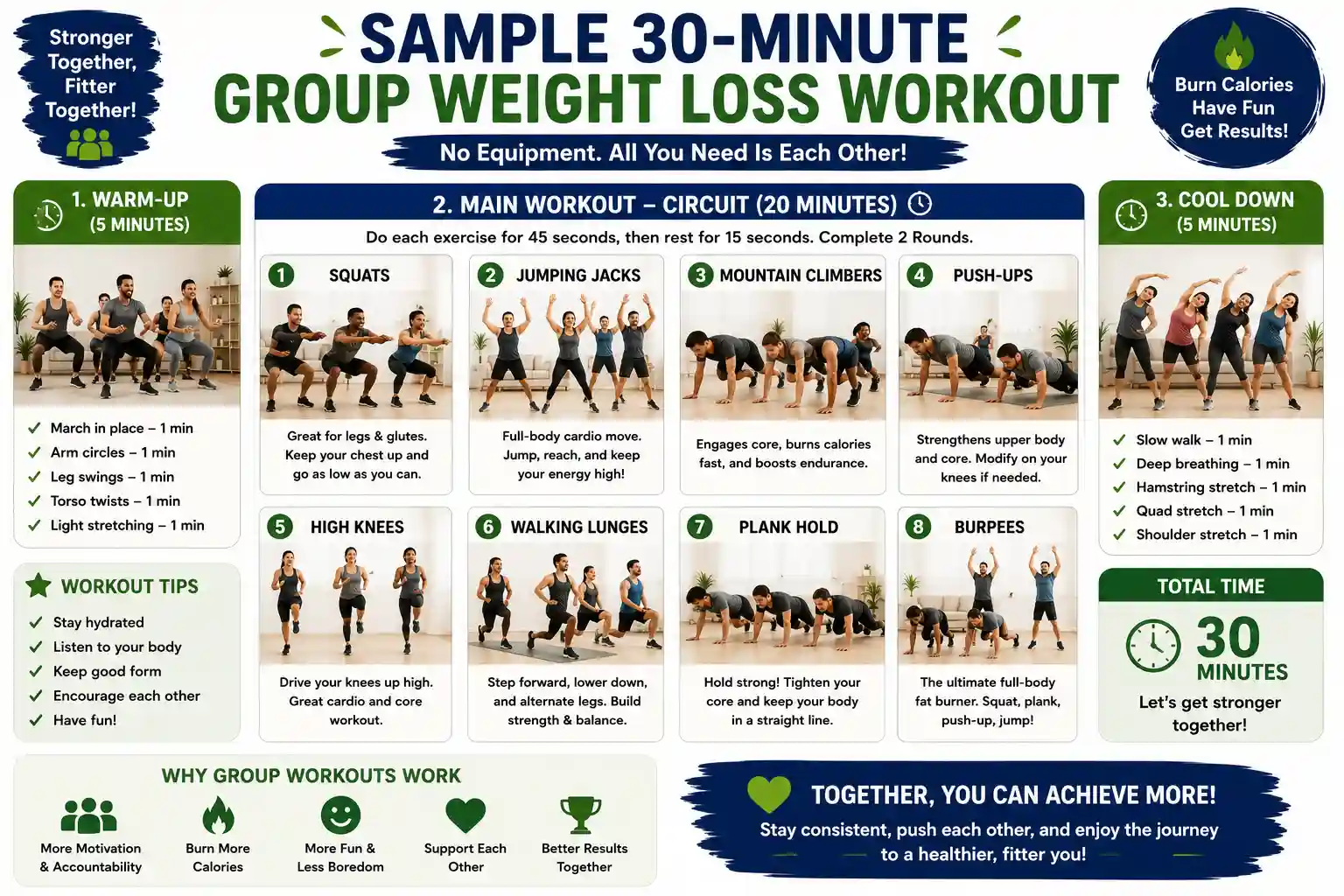 sample 30 minute group weight loss workout