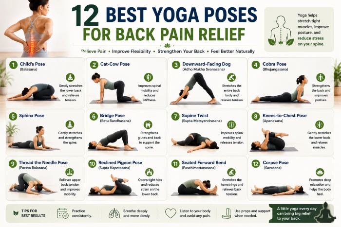 12 best yoga poses for back pain relief