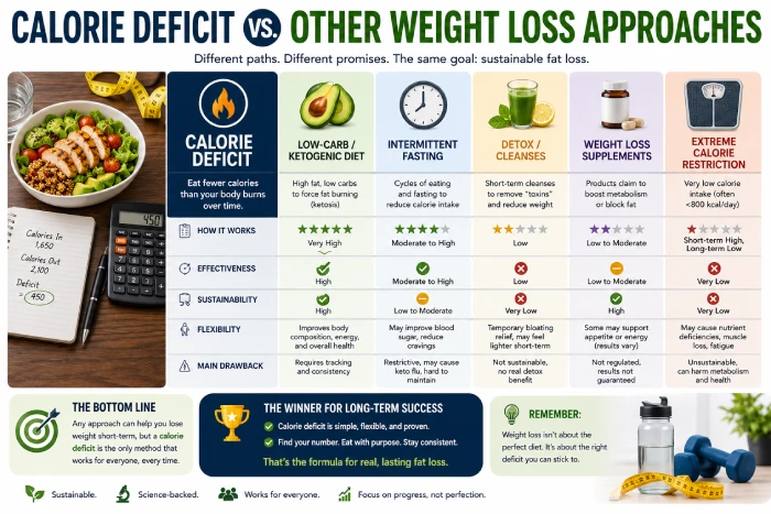 calorie deficit vs. other weight loss approaches