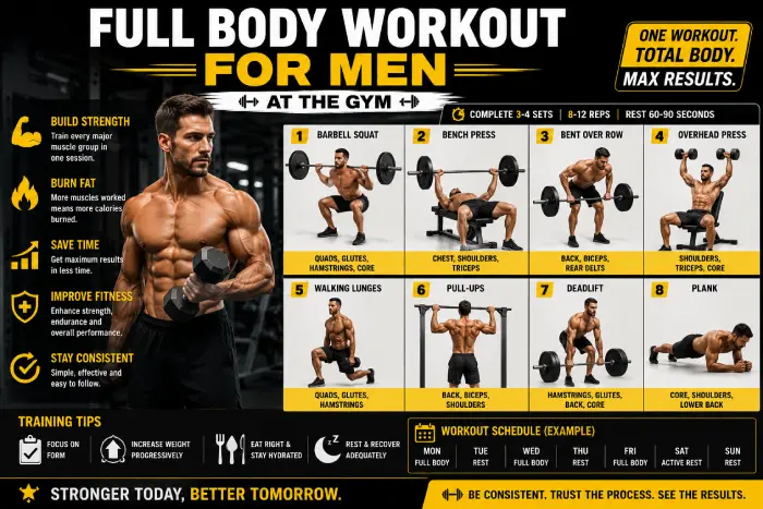 full body workout for men at the gym