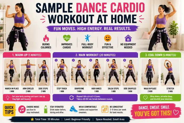 sample dance cardio workout at home