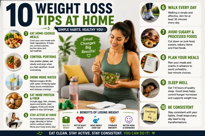 10 weight loss tips at home
