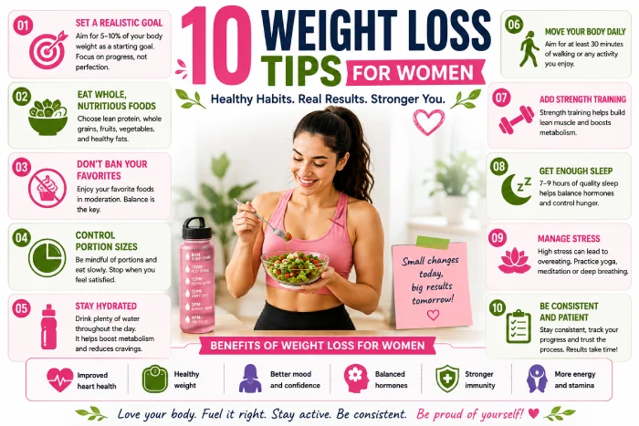 10 weight loss tips for women