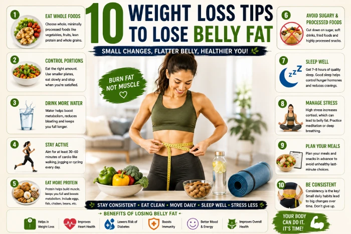 10 weight loss tips to lose belly fat