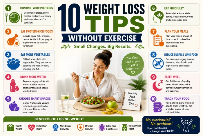 10 weight loss tips without exercise