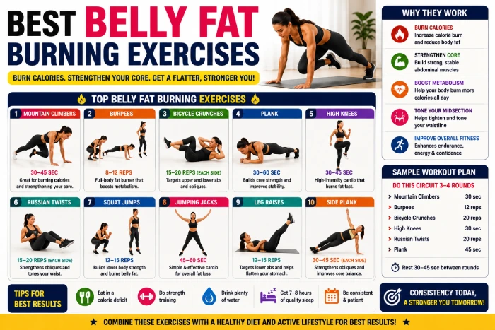 best belly fat burning exercises