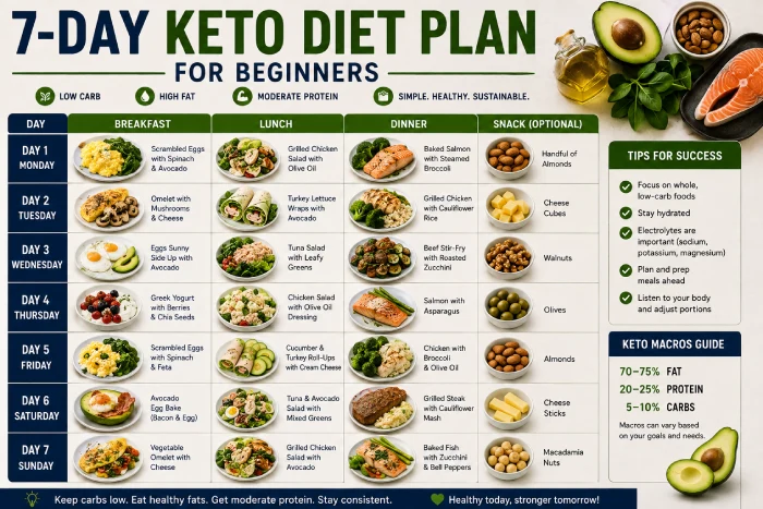 7-day keto diet plan for beginners