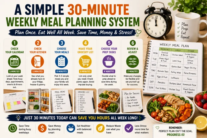 a simple 30-minute weekly meal planning system