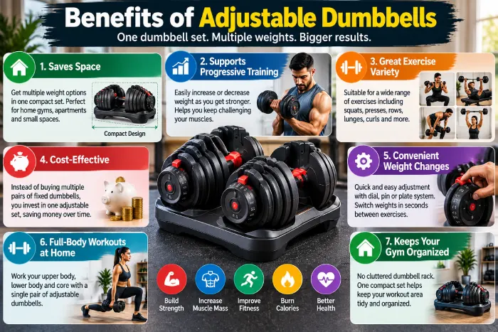 benefits of adjustable dumbbells