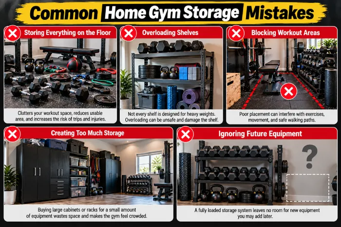 common home gym storage mistakes