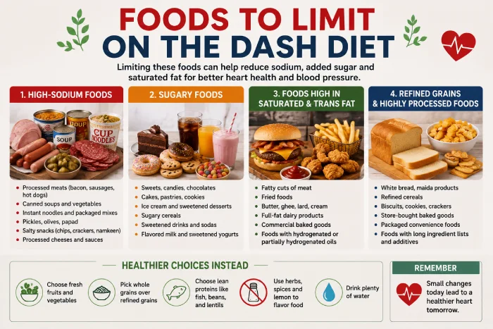 foods to limit on the DASH diet