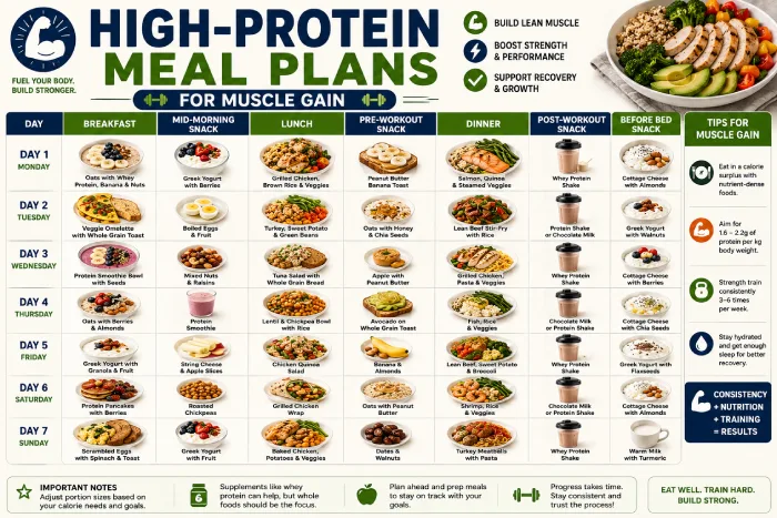 high-protein meal plans for muscle gain