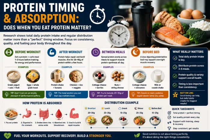 protein timing and absorption does when you eat protein matter