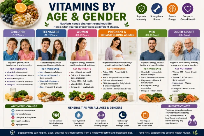 vitamins by age and gender